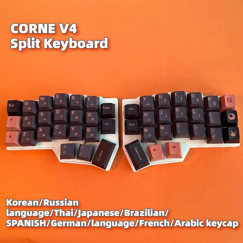 

Korean Keyboard CORNE V4 Split Keyboard Kit Wired RGB Hot-swappable MX Mechanical Keyboard Horn V4 VIAL Custom Keyboards