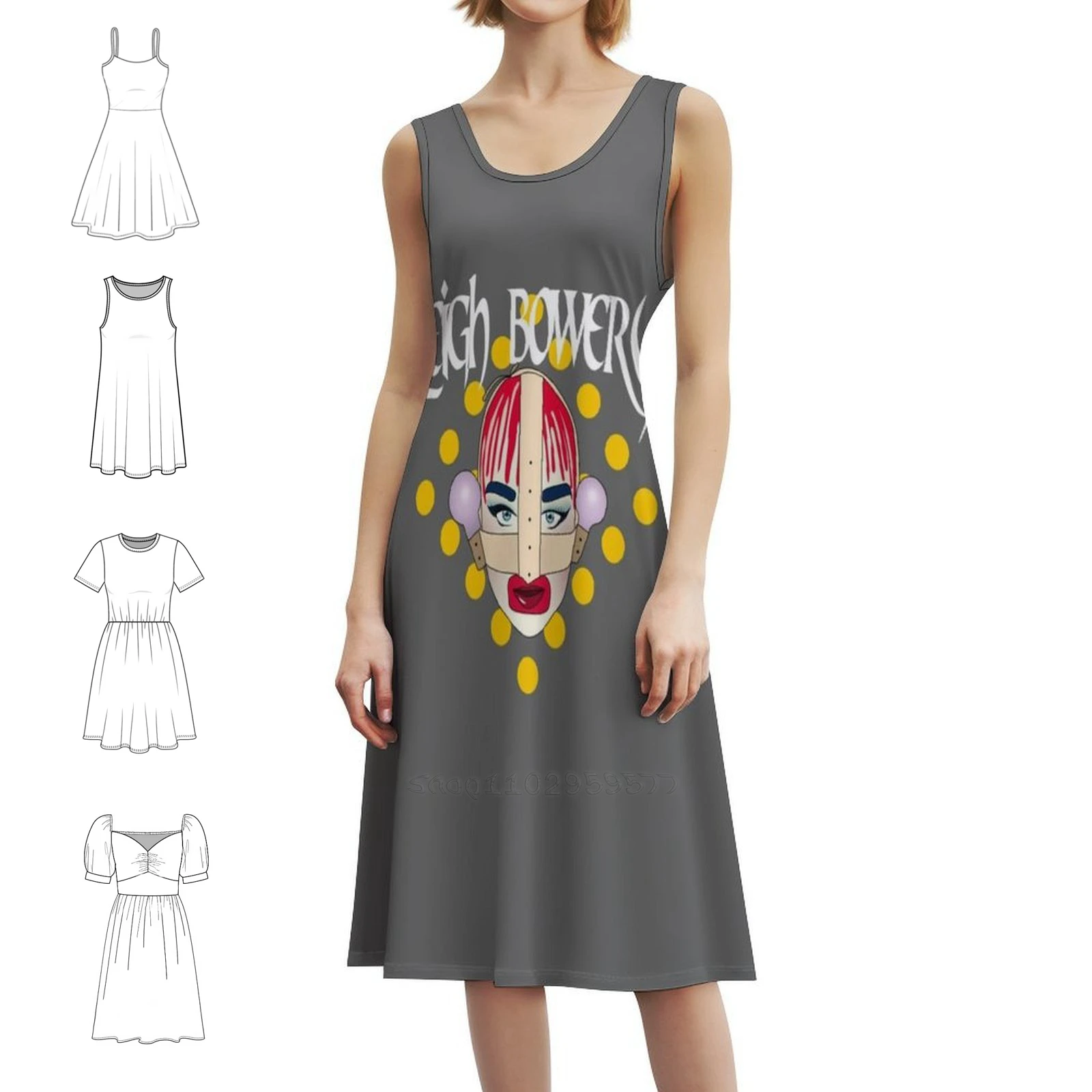 

Leigh Bowery 3, платье-халат с цветочным принтом для женщин, весна-лето, повседневное платье для вечеринки Leigh Bowery 3, трендовые вечерние платья