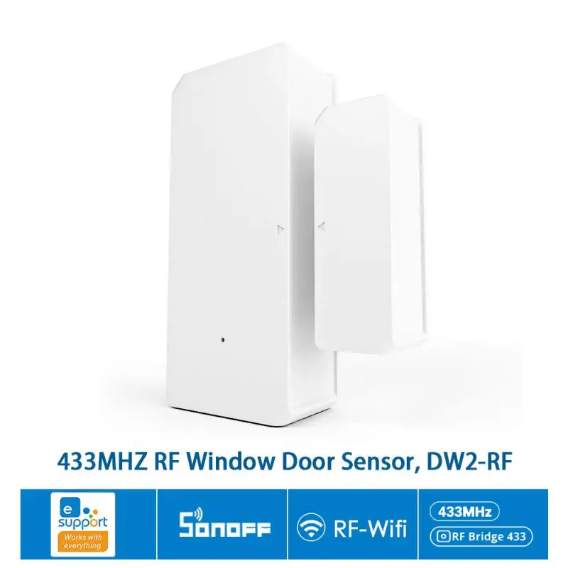 Sonoff DW2 RF Door/window Sensor 433 Hub Required Door Open Status Security Alarm Ewelink App Alert Notification Work With Ifttt