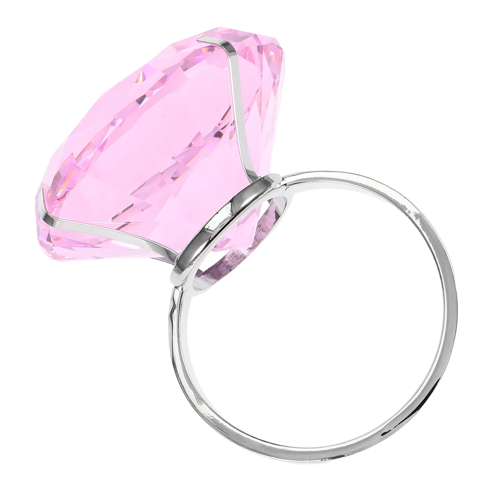 Anillo de Compromiso Falso de 8 cm, Anillo de Imitación de Cristal para Decoración de Bodas, Aniversarios, Fiestas de Cumpleaños, Regalo Divertido para Pedida de Mano