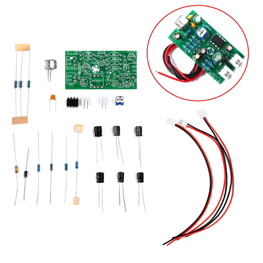 DIY Hi-Fi Micro Sound Pickup Module Discrete Noise Reduction Collector Microphone Amplifier Board High Sensitivity Voice DC9-15V