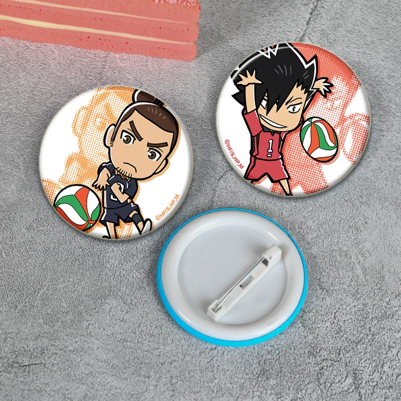 58/44/32mm Japanese Anime Haikyuu!! Simple Fashion Button Pin, Snap in Design Brooch, Daily Stylish Ornament Badge Gifts