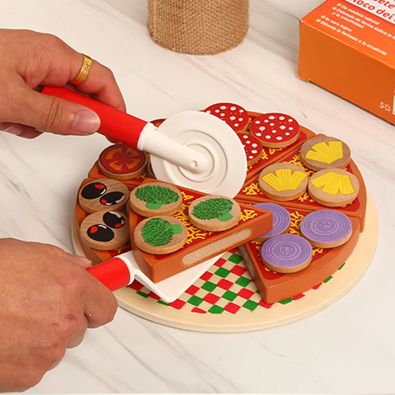 

Wooden Quality Cut And Cut To See Pizza Cakes Children's Cake Kitchen Play House Simulation Toys Children's Chef Toys