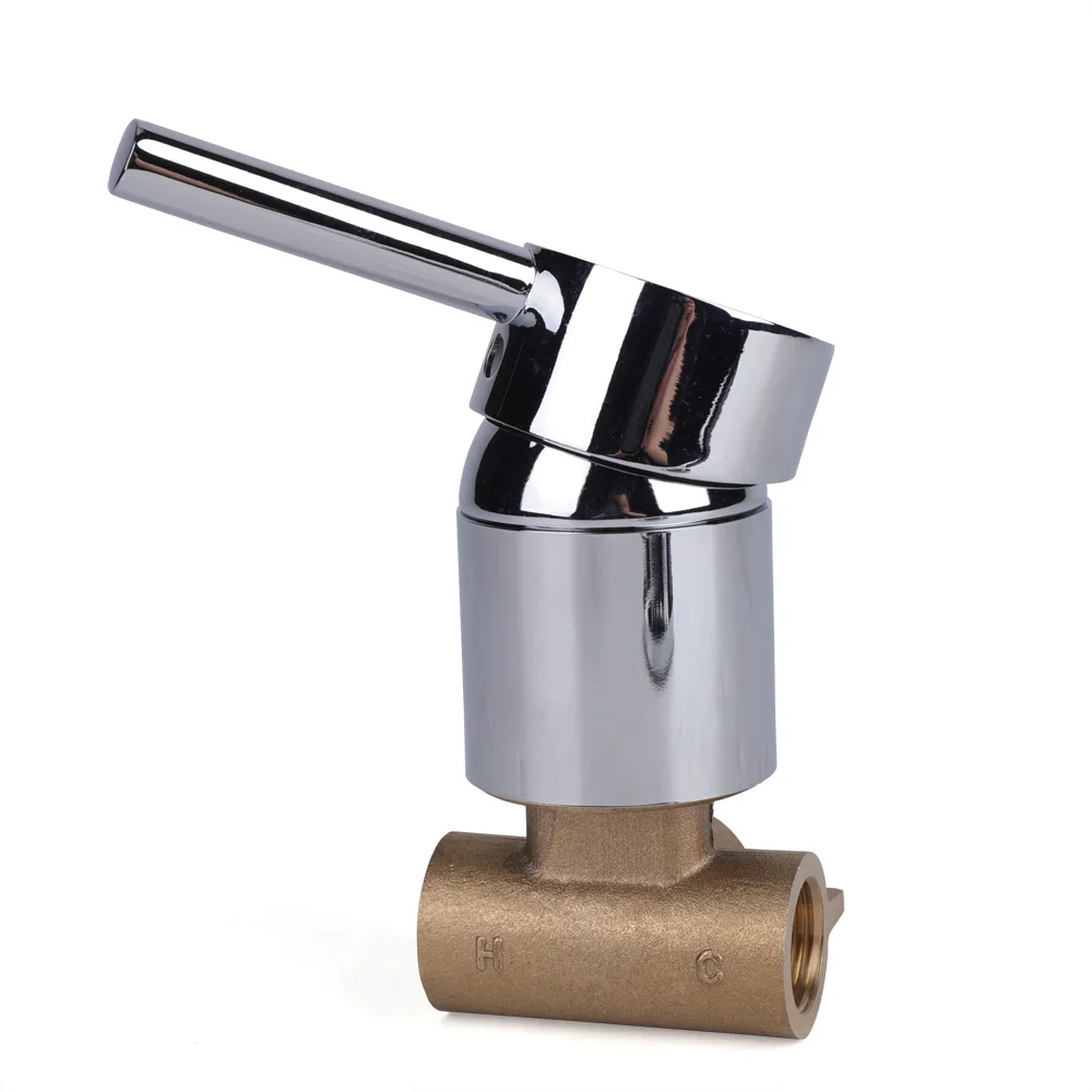 Sliver Control Mixing Valve Wall Mounted Bathroom Shower Faucet Taps Mixer 1/2” Diameter Anti-pressure Quality handle