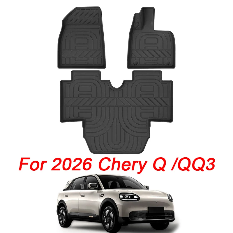 RHD Car Floor Mats for 2026 Chery Q /QQ3 TPE Trunk Mat Cargo Liner Trunk Liner Waterproof All Weather Floor Mats