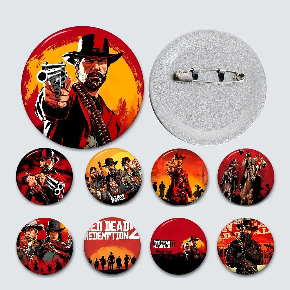 R-Red Dead Game R-Redemption 2, kreative Weißblech-Soft-Button-Anstecknadeln, Tier-Ikone, Brosche, Revers, Rucksack, Abzeichen, Zubehör, Anstecknadel