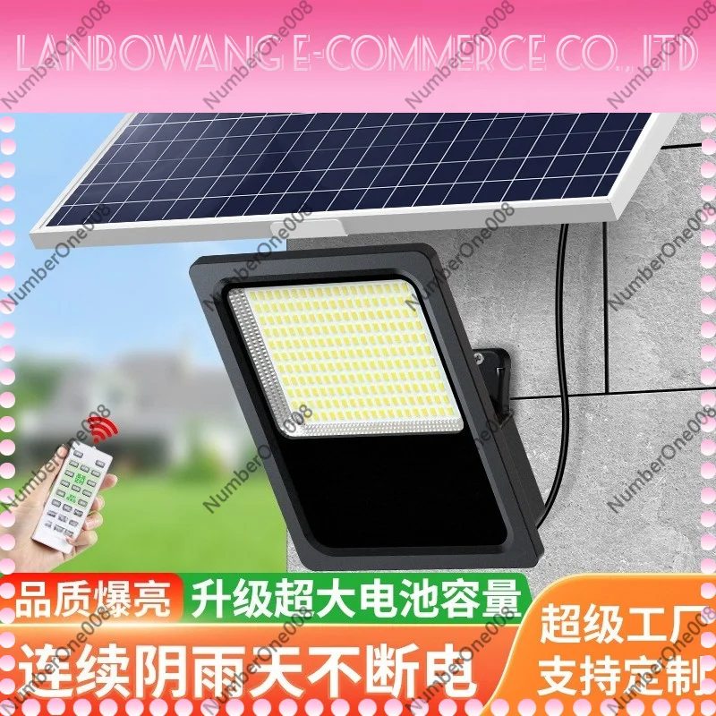 High Power Solar Flood Light Outdoor IP65 Waterproof for Factory Road Yard Garden Courtyard Wall Lamp Auto Dusk to Dawn