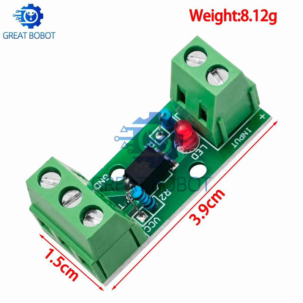 BS 1 Channel Way Optocoupler Isolation Module PC817 EL817 3V-5V 12V 24V Photoelectric Isolator Rail Holder PLC Drive Motor Board
