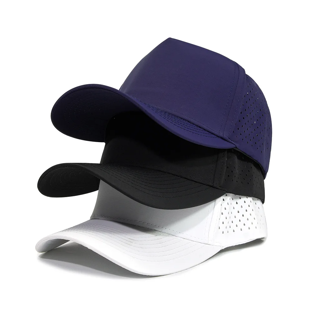 1PC New Five-ply Laser Perforated Quick-drying Cap Breathable Sports Visor Cap Summer Waterproof Perforated Truck Baseball Cap