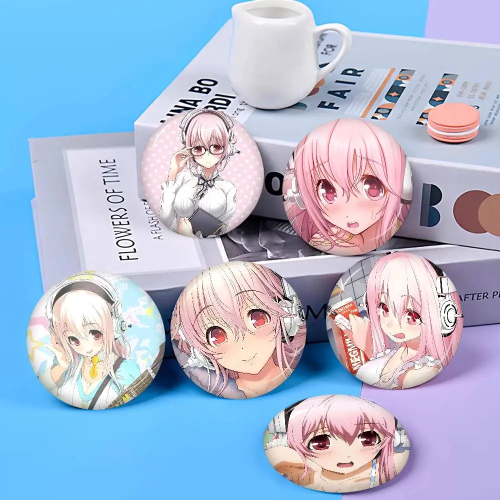 S-Super-Sonico 58mm Animals Funny Brooches Badge Backpack Clothes Gift Accessory