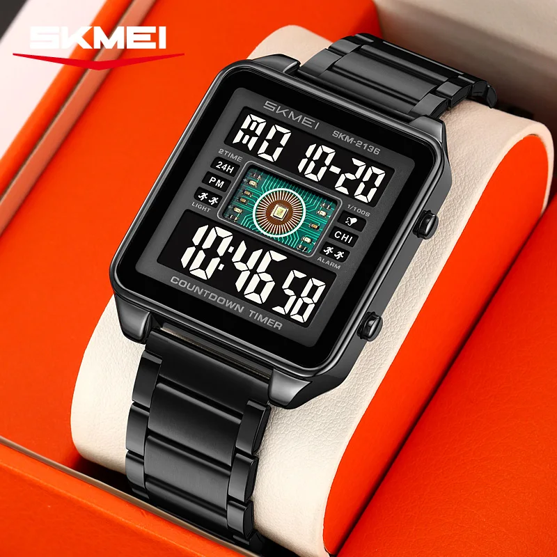 

SKMEI модные цифровые наручные часы для мужчин и женщин спортивные водонепроницаемые электронные часы бизнес-будильник военные часы Reloj Hombre