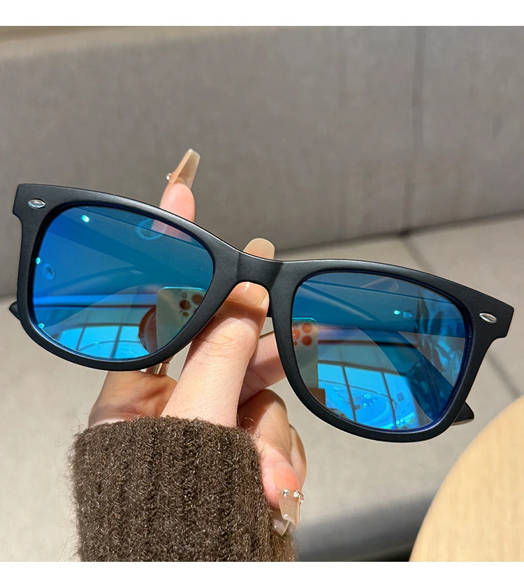 Vintage quadratische Sonnenbrille für Damen und Herren, rechteckige Sonnenbrille, ovale Brillen, Sonnenbrille für Männer und Frauen – Detail 2