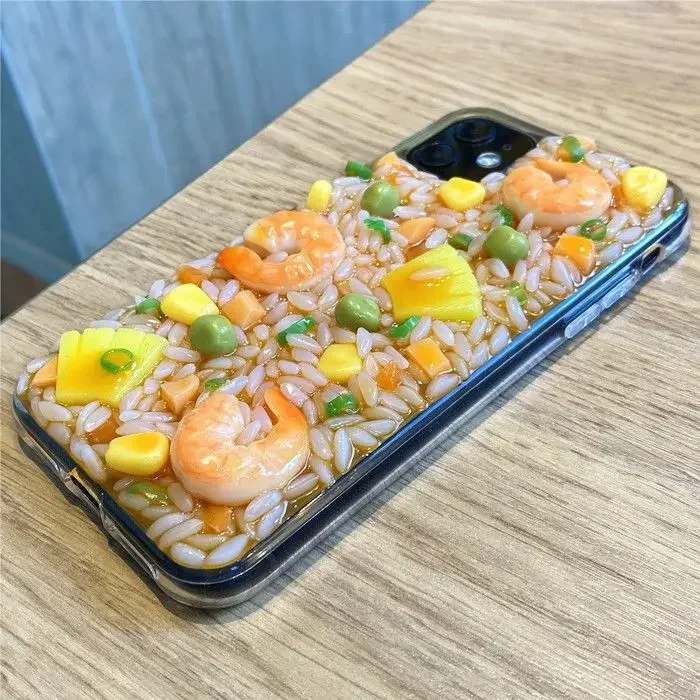 

Funny simulation iPhone 11 stereo pineapple Fried Rice 15plus/xs iPhone 13/12promax/xr phone case mate60