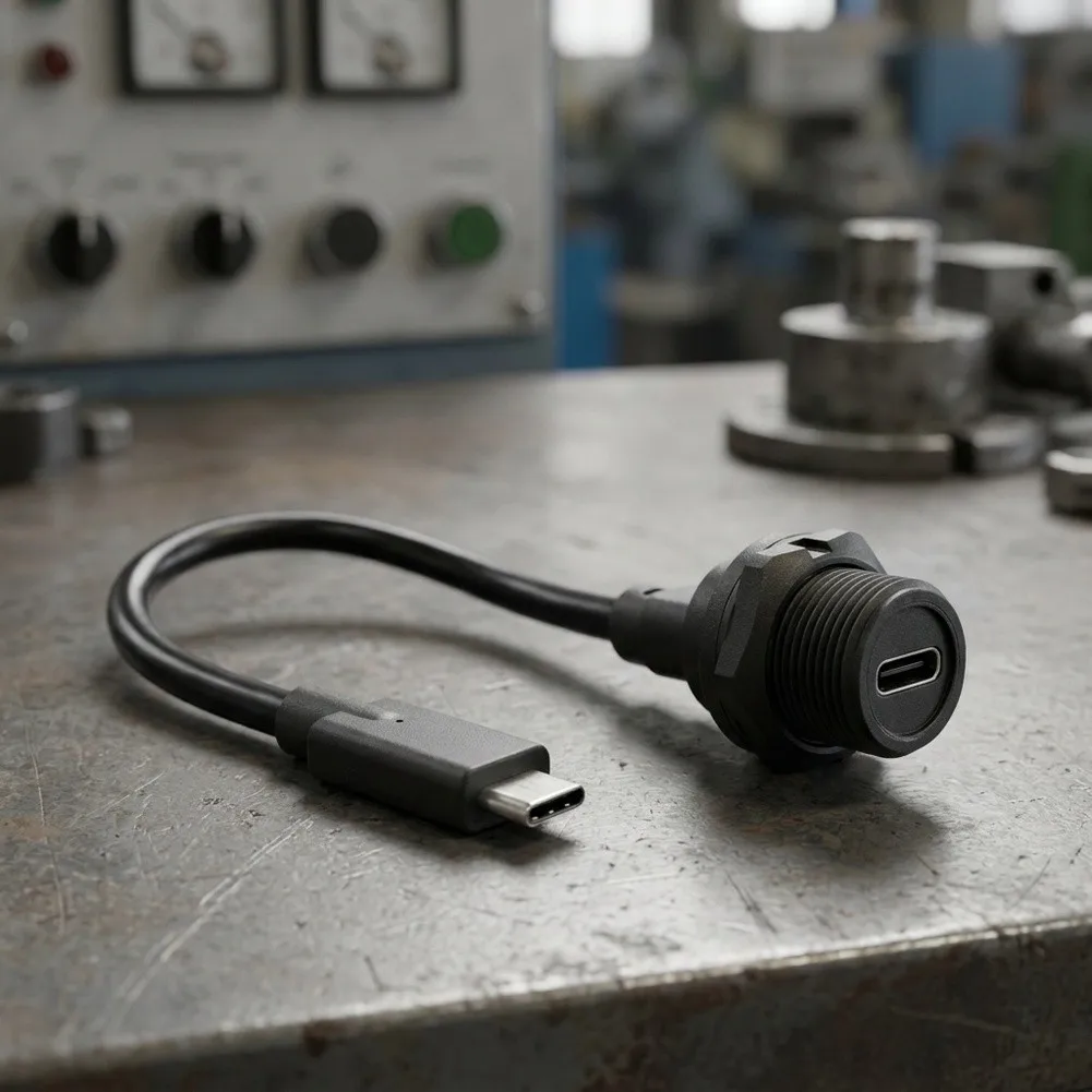 USB 3.1 Male Terminal Cable 1M with Thermoplastic PA66 Housing and Threaded Locking for Type C in Smart Agriculture