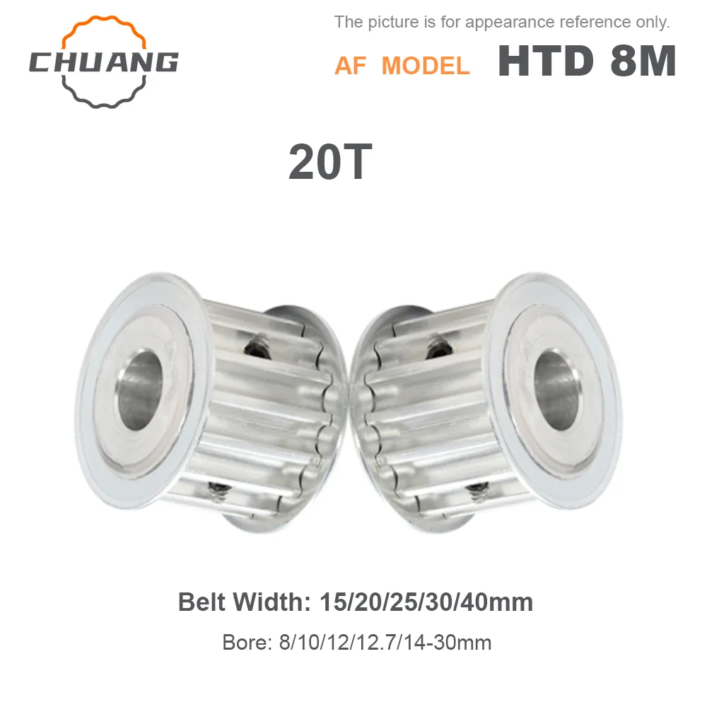 

HTD 8M Timing Belt Pulley AF-Type 20Teeth Inner Hole 8/10/12/12.7/14/15-30mm For 15/20/25/30/40mm Wide Belt HTD 8M Pulley