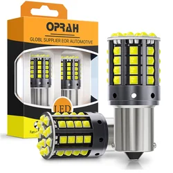 Oprah 2pcs High Power Car Lights LED P21W 1156 PY21W 1157 P21/5W 7443 W21/5W 3030 SMD Canbus Vehicle Front Tail Turn Signal Lamp