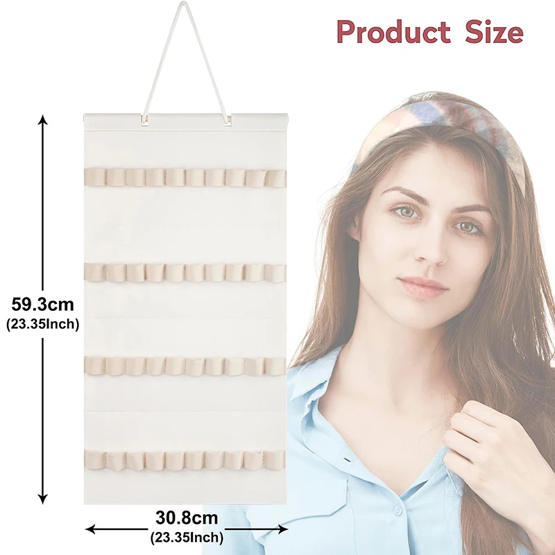 Soporte de diadema colgante de pared para mujeres y niñas, organizador de diademas de fieltro, almacenamiento de lazo para el cabello, horquillas, accesorios para el cabello, soporte de exhibición