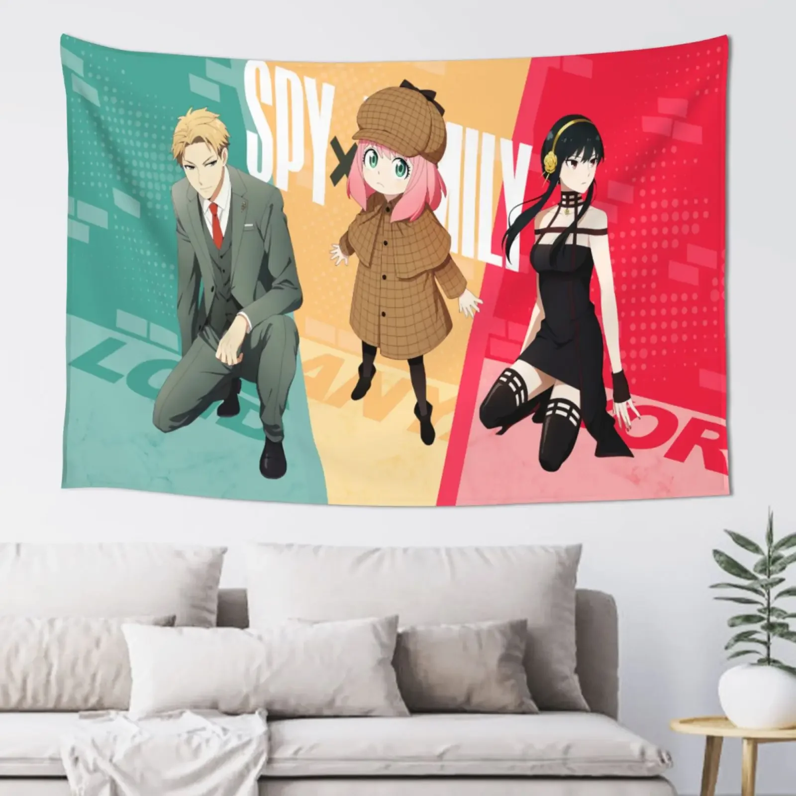Spy * Family Anime Tapestry For Home,Cute Cartoon Backgrounds Poster,Wall Art Tapestries Room Decor For Dorm Living Room Bedroom