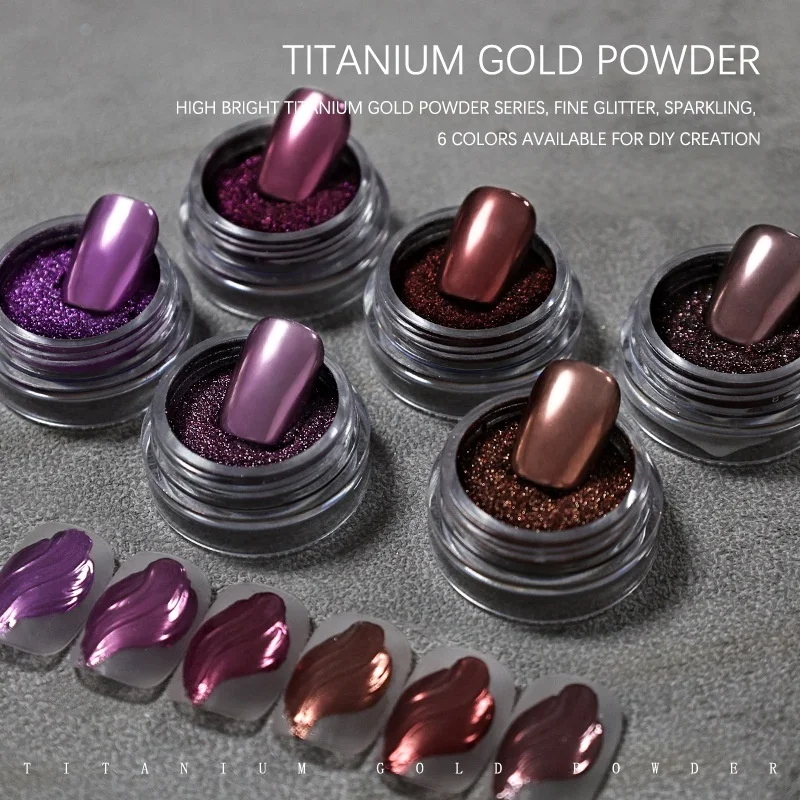 Dark Night Rose Titanium Gold Nail Powder, High Shine Metallic Laser Nail Powder, Perfect for Halloween, Elegant and Stylish Des