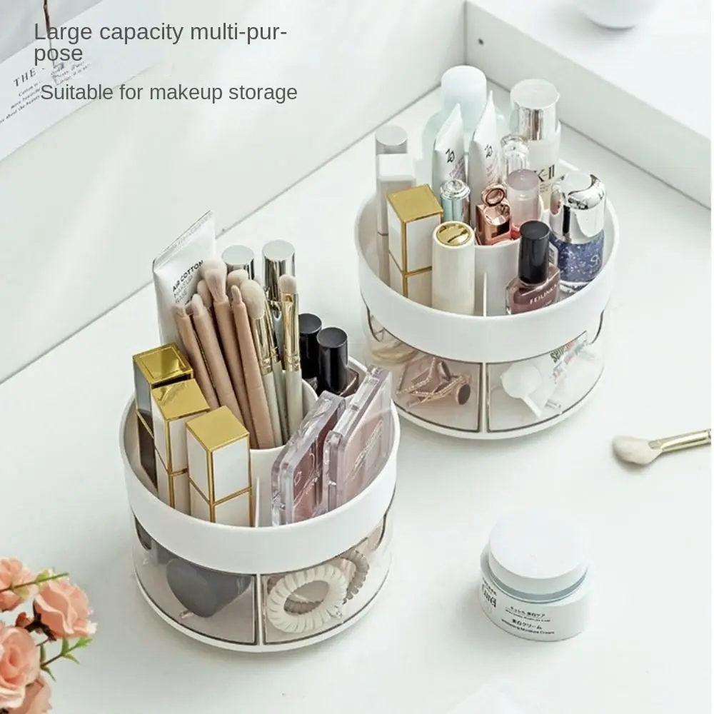 Imagem -03 - Grande Capacidade Rotating Pen Holder Storage Box 360 ° 3-grid à Prova de Poeira Pincel de Maquiagem Papelaria Pen Lápis Organizer