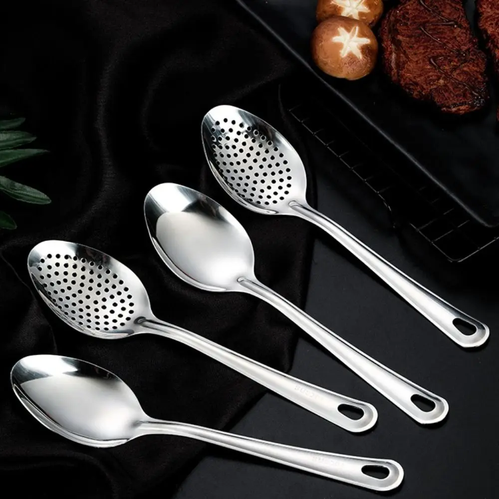 Portable Anti-rust Stainless Steel for Kitchen Household Skimmer Scoop Nooodle Spoon Deep-Fried Colander Colander Spoon