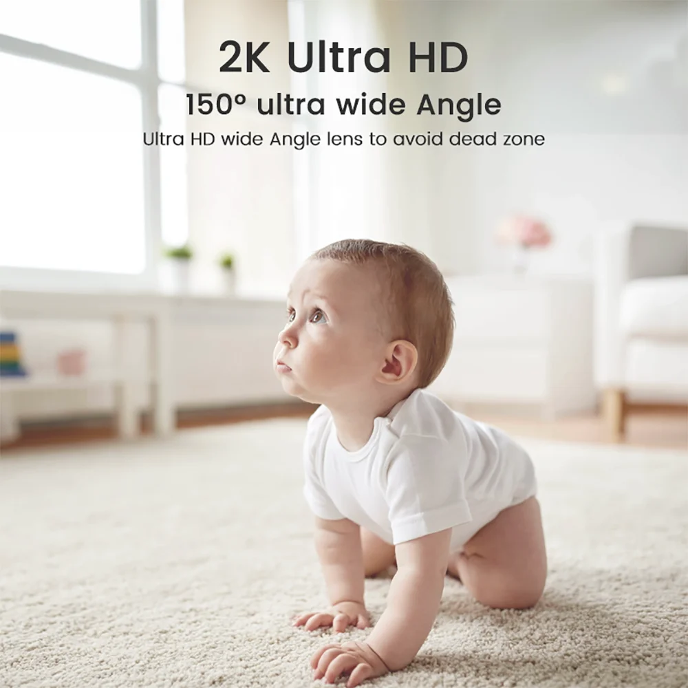 4MP 2K WiFi indoor high-definition crying detection baby monitor full-color night vision 360 degree rotating network camera