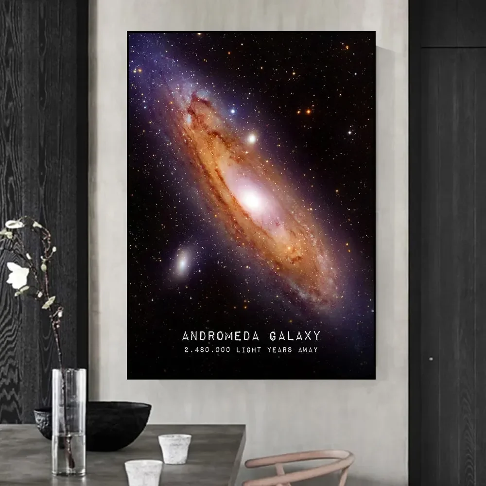 Canvas Painting on The Wall Art Picture Cosmic Galaxy Coordinates Space View Posters and Print Modern for Living Room Decor