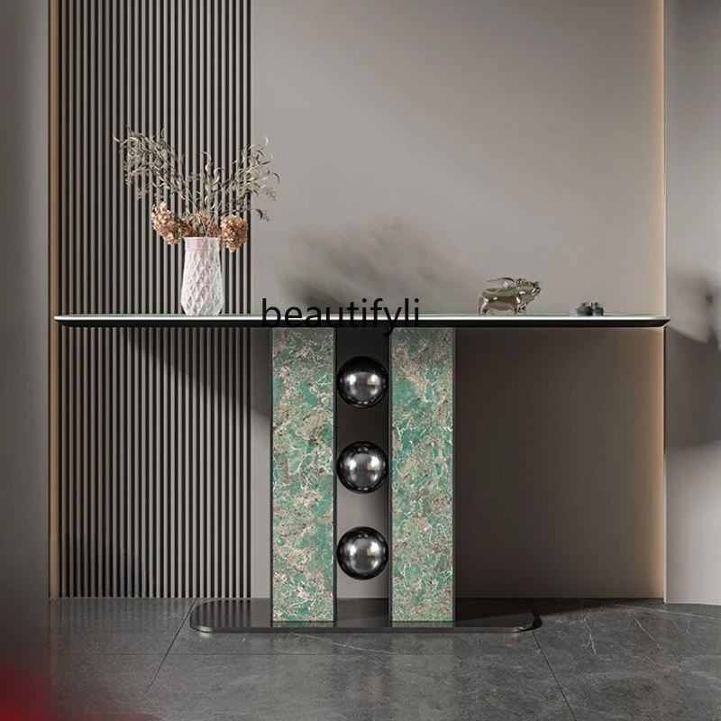

Light luxury entrance table, simple modern corridor against the wall, strip case, home art entrance cabinet