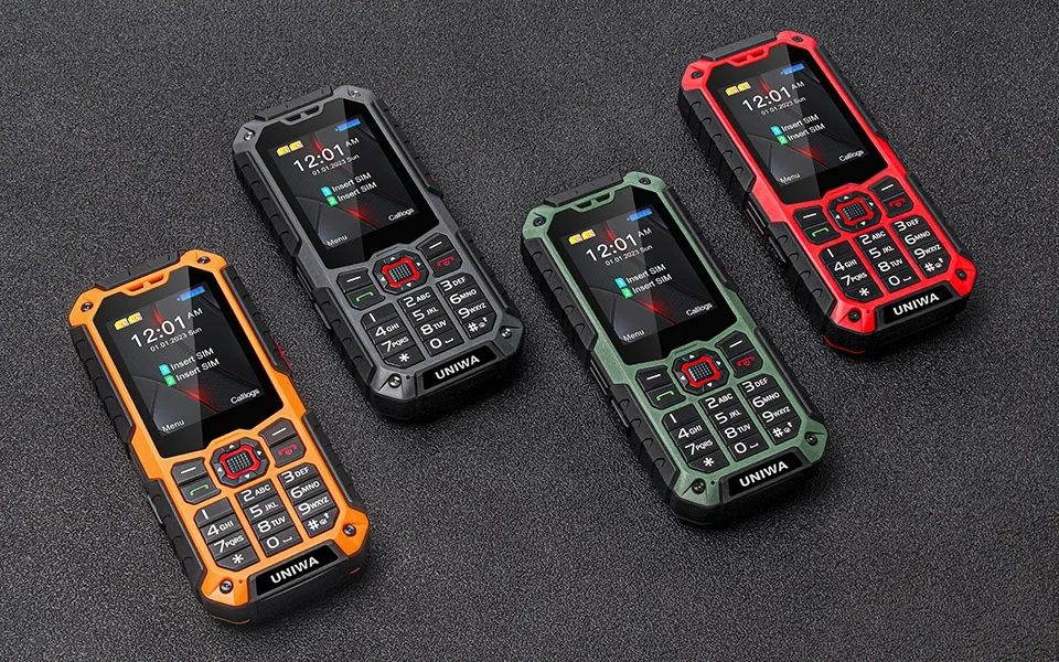 UNIWA S9 4G Feature Phone 2.4Inch Screen IP68 Waterproof Big Loudspeaker Large Buttons LED Light 3000mAh Mobile Phone