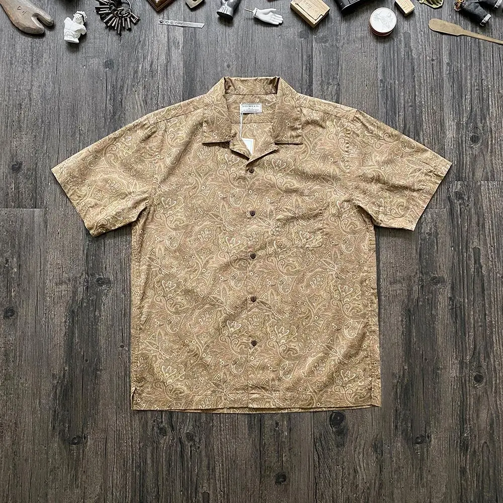

Летняя ретро рубашка с кубинским воротником, мужская новая гавайская повседневная универсальная рубашка с короткими рукавами