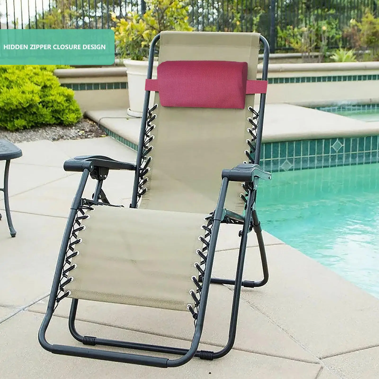 Garden Lounger Cushion Neck Pillow Recliner Headrest Beach Chair Pillow Camp Terrace Lounge Chair Lunch Break for Head Rest