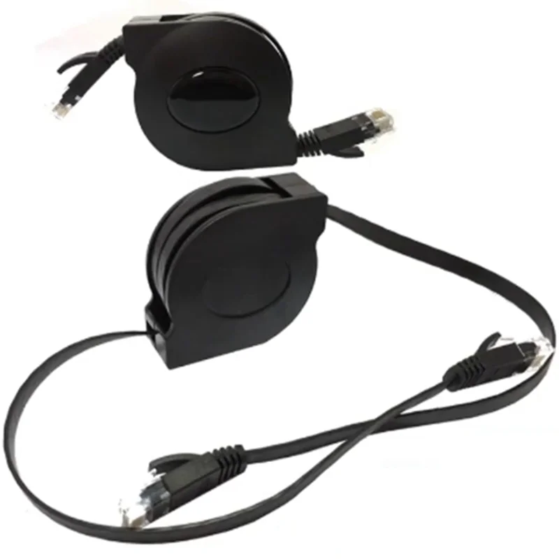 for Laptop Travel Retractable Ethernet Cable Cat6 5.9 ft Ethernet Cable Flat LAN Cable High Speed Outdoor Ethernet Patch Cord