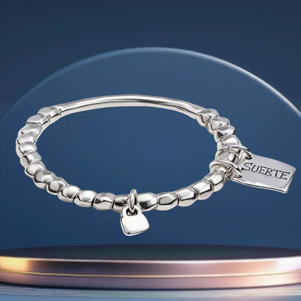 2025 Summer Hot Selling Classic Silver Blessing Brand Beaded Bracelet Women's Accessories, Giving Good Luck Gifts To Friends