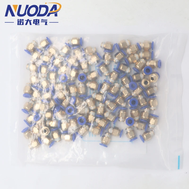 100PCS PC6-01 6-02 6-03 6-04 PC Pneumatic Fitting Air Connector Quick Connecors Fitttings PC 1/8
