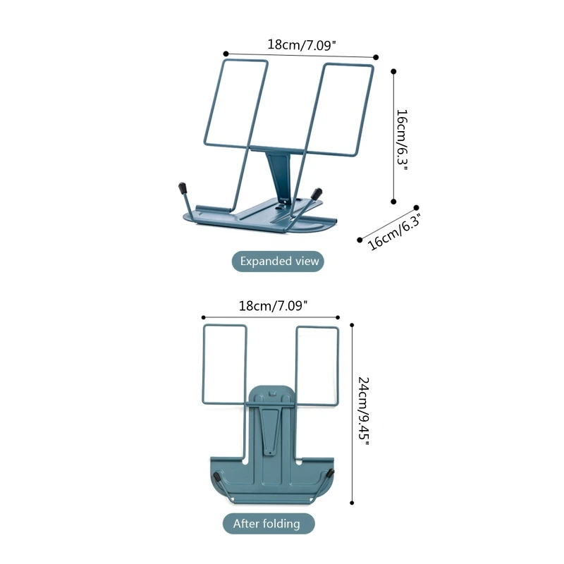 Imagem -06 - Metal Ajustável Reading Book Stand Foldable Study Room Holder Cook Book Stand com Page Clip para Receita de Música