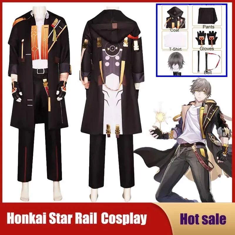 Anime Game Honkai: Star Rail Cosplay Costumes Trailblazer Male Protagonist Wig Men Uniform Suit Halloween Carnival Boy Outfit