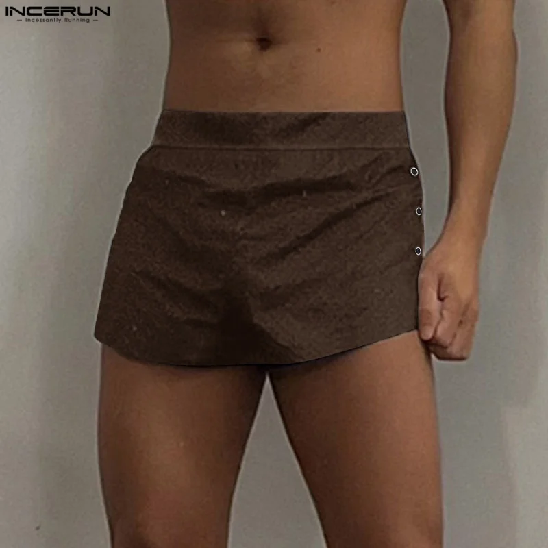 

INCERUN 2025 летние мужские шорты, модные однотонные короткие брюки, повседневные шорты, уличная одежда, мужская одежда больших размеров, S-5XL