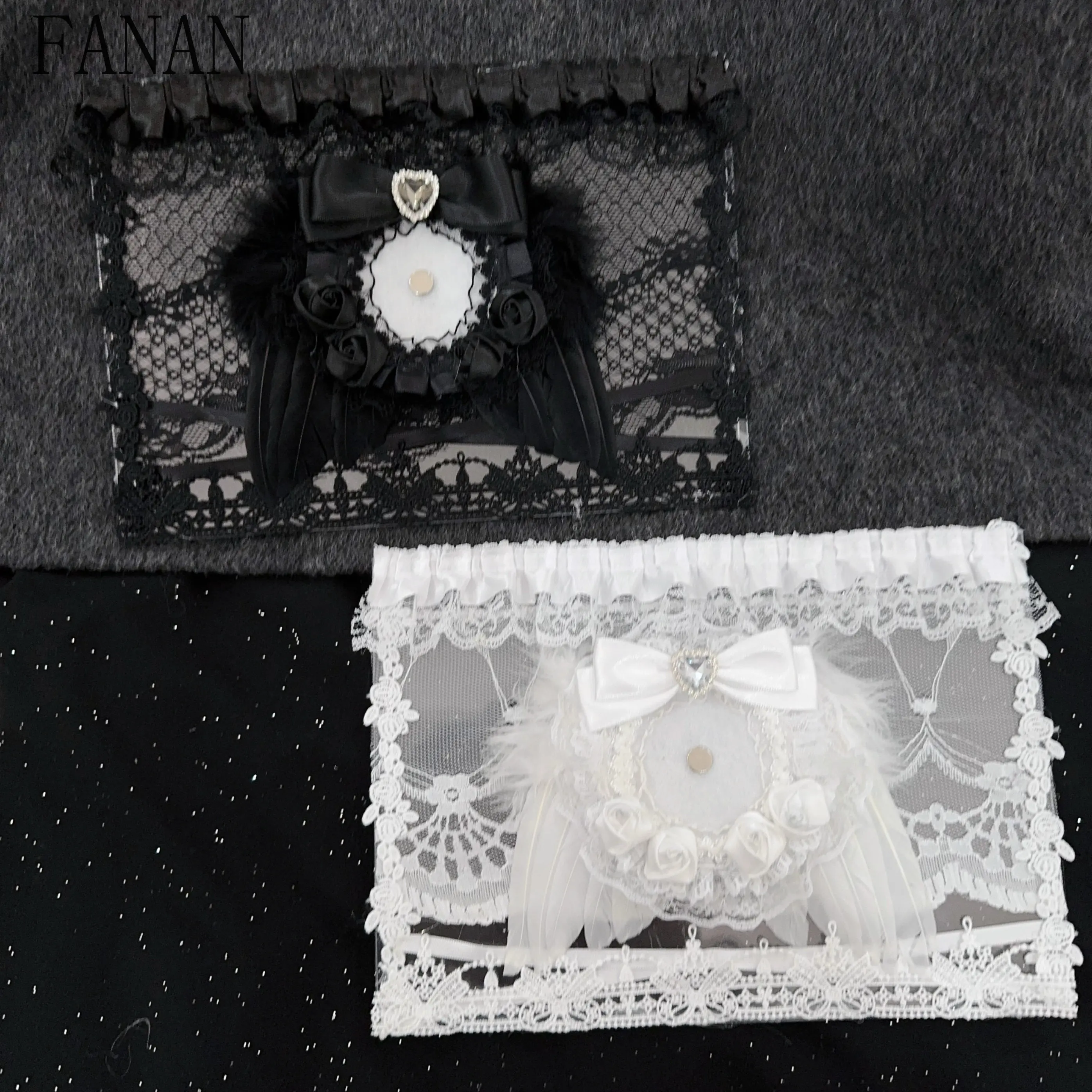 Gothic Style Bag Ornament Rose Lace Pain Plates Bar Chichi Togu Beauty Transparent Base Plate Sweet and Cute Bag Accessories