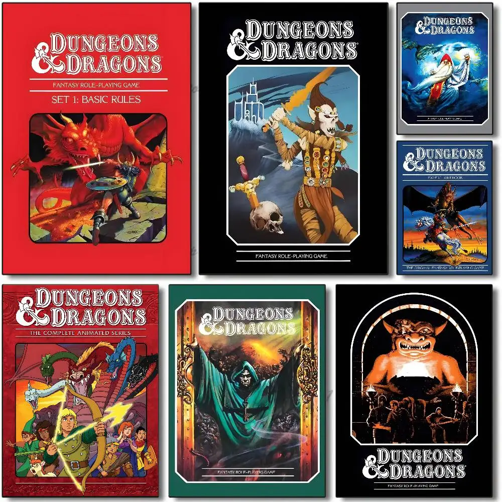 1pc Classic Role-playing Games Dungeons And Dragons Poster Sticker Print Waterproof Wall Art For Living Room Bedroom Home Decor