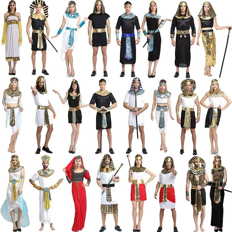 

Adult Halloween Prince Costume Pharaoh Queen Fancy Dress Egyptian King Outfit Women's Traditional Chinese Stage Performance C...
