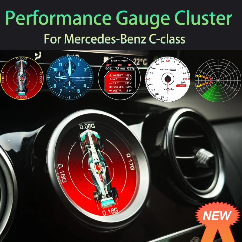 

Performance instruments For Mercedes Benz C-class GLC W205 X253 AMG C43 C63 GLC220D Turbo pressure digital LCD IWC Speed G-Force