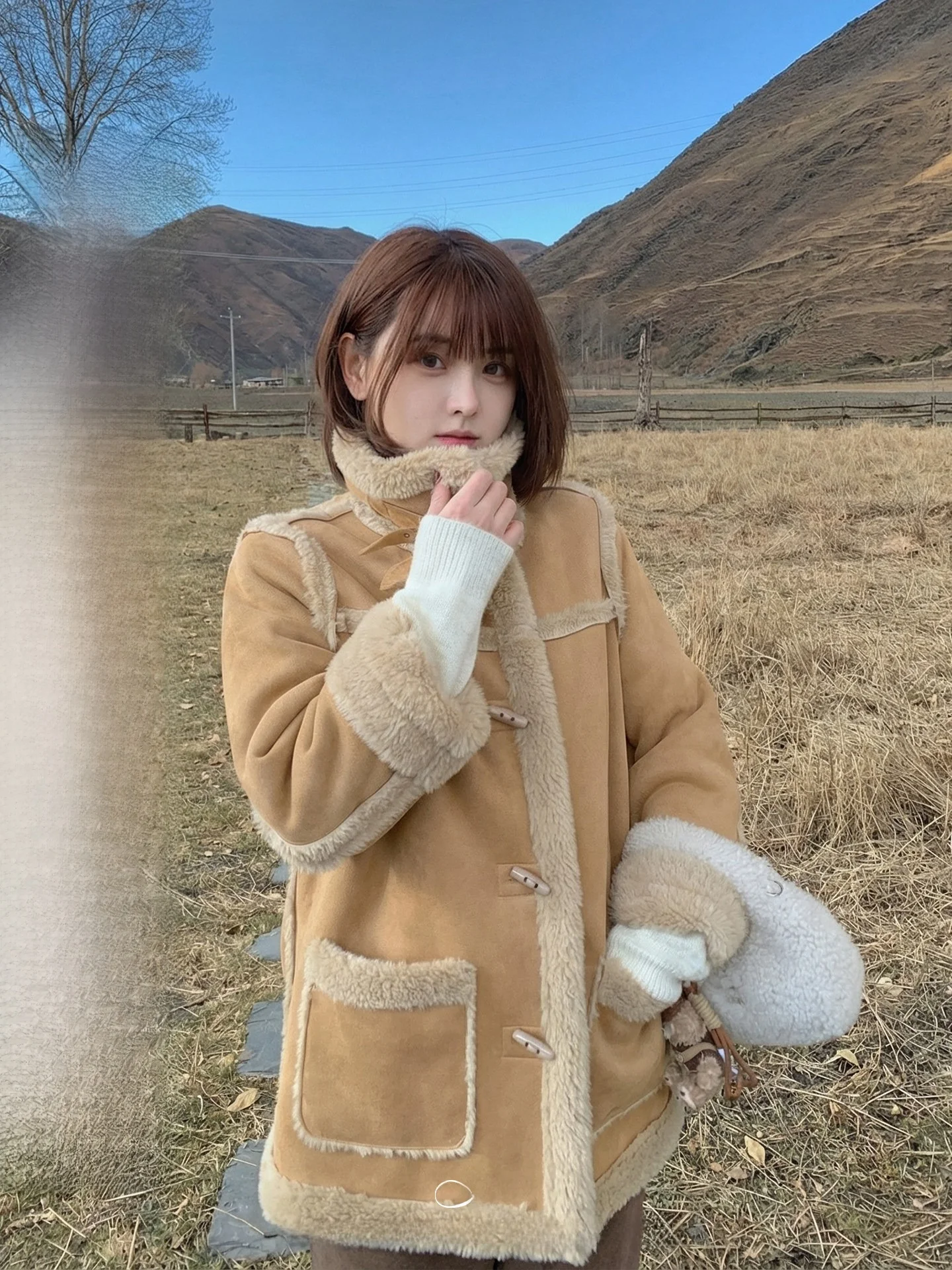 

Новинка: Женское зимнее пальто большого размера из замши с мехом, на пуговицах из рога, повседневное, для работы и прогулок