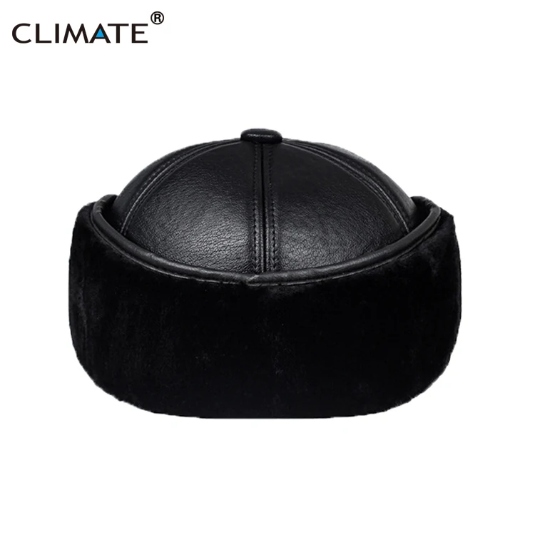 CLIMATE Winter Warm Hat Men Ear Keep Warm Outdoor Bomber Hat Cap Windproof Baseball Cap Ear Cover Dad Father Grandpa Gift Man