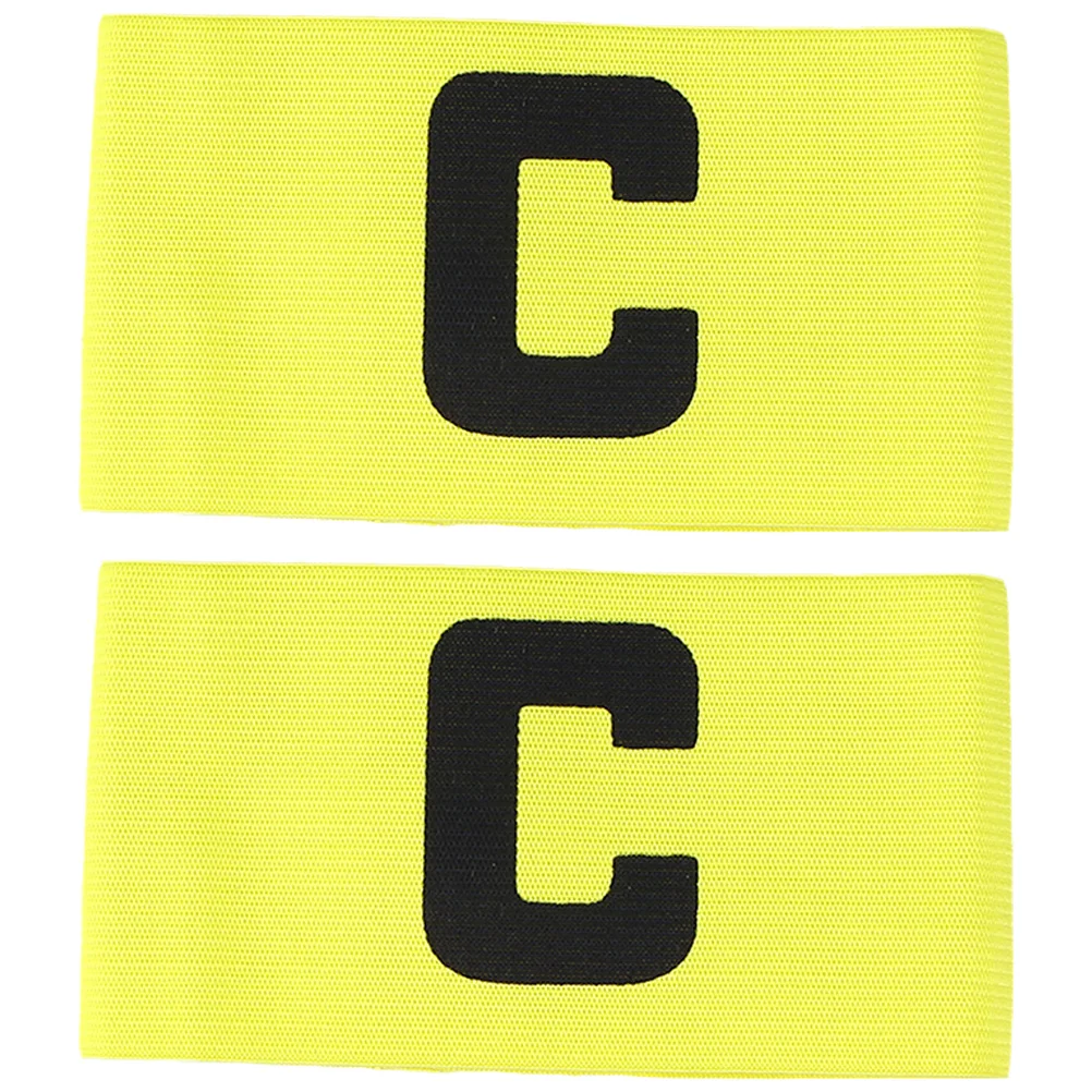 2-teiliges Fußball-Trainingszubehör, Kapitäns-C-Label-Armband, gelbe Fußbälle, Bänder für tragbare Jugend-Nylon-Kinder