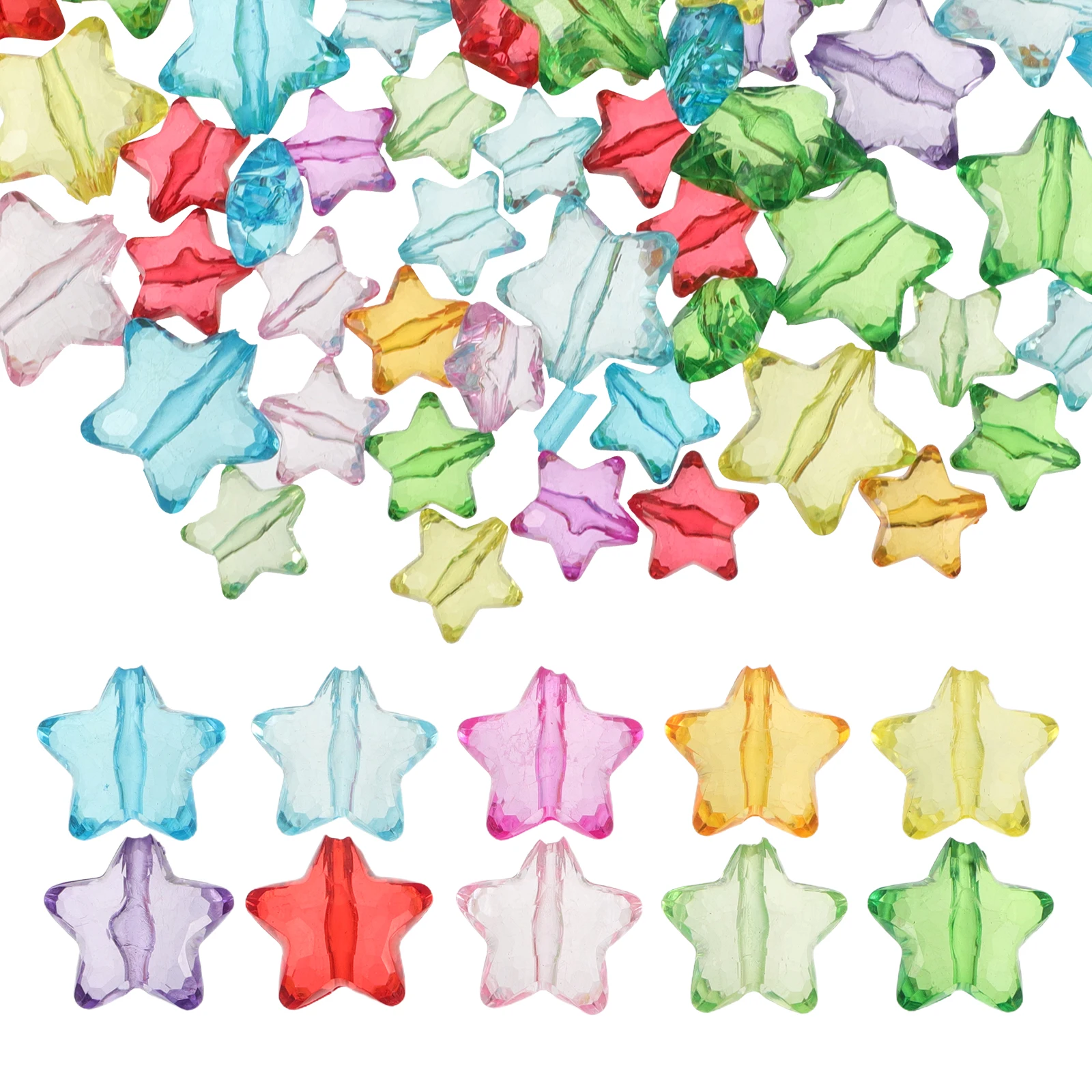 

1 Set Kids Craft Star Acrylic Five-Pointed Rainbow Colors Vibrant Fade Resistant Party Favors Summer Camp Activities Friendship
