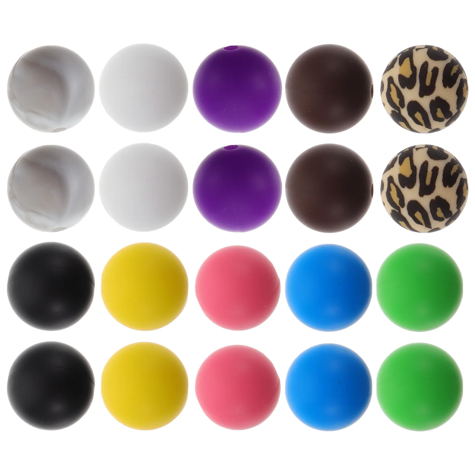 

100Pcs Silicone Beads Colorful Jewelry Making Loose Beads for Bracelets Keychains Teething Toys