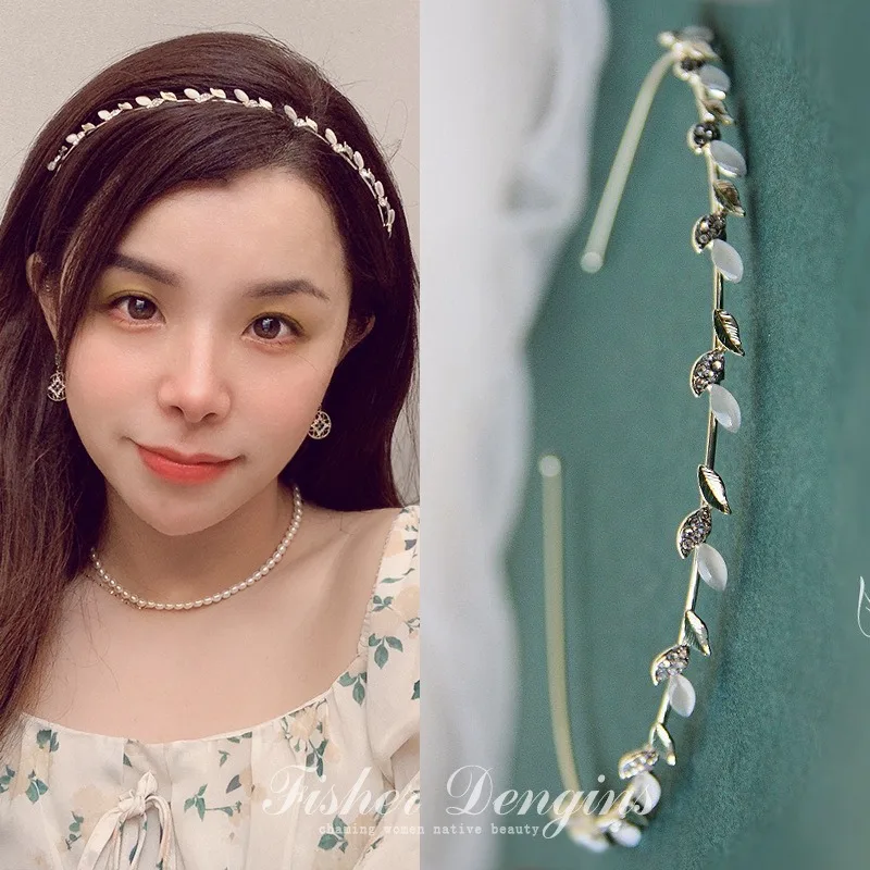 Diademas de flores con diamantes de imitación y perlas para mujer y niña, accesorios para la cabeza, tocado, 2023