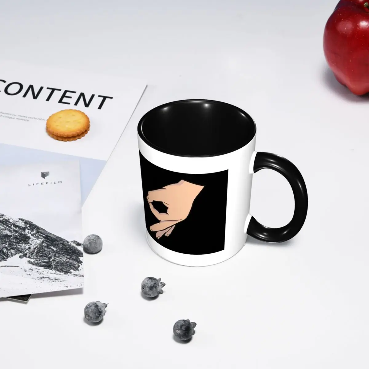 Circle Game Hand Gotcha Meme Made You Look Mug Funny Ceramic Coffee Cups Tea Mugs Milk Cup Drinkware Gift for Friends