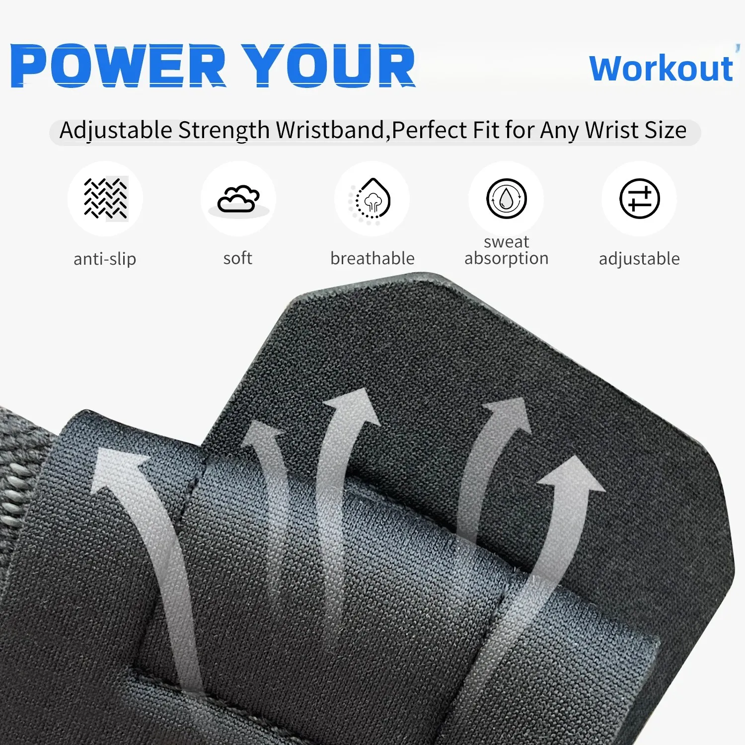 أحزمة معصم لرفع الأثقال مع حزام دعم المعصم، أغطية معصم لرفع الأثقال من القطن غير قابلة للانزلاق والمبطنة، رفع صالات الألعاب الرياضية #5