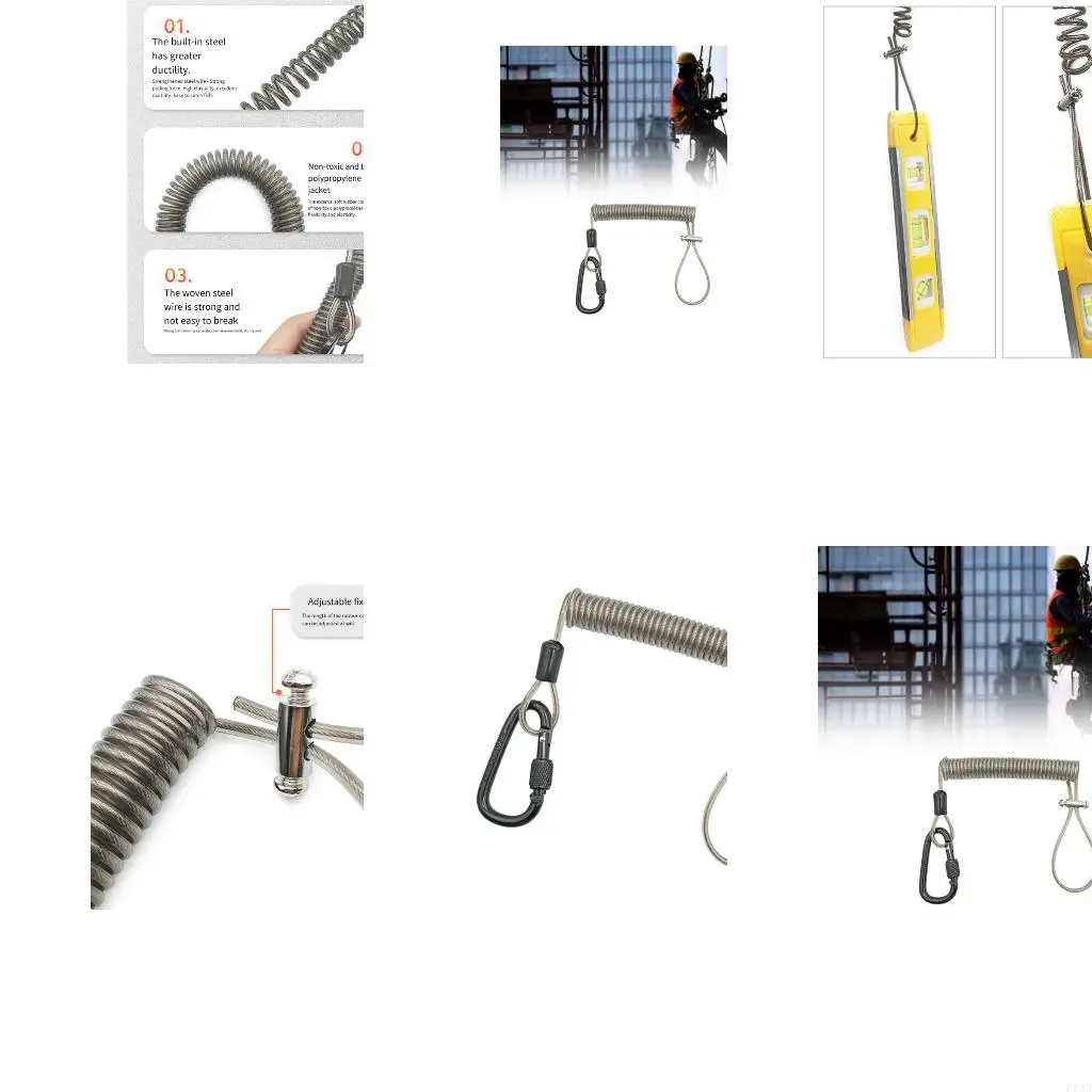 F19B High Altitudes Work Safety Belt Rope Hook Electrician Protective Safety Harness Rope Wear Resistant Fall Prevention